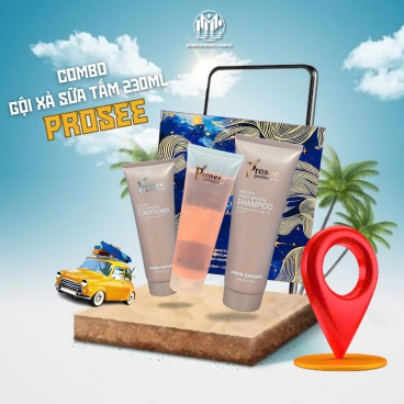 Combo 2 Bộ hộp quà tặng Prosee PHJ-2 3 sản phẩm 230ml – Sữa tắm, dầu gội, dầu xả, chăm sóc toàn diện