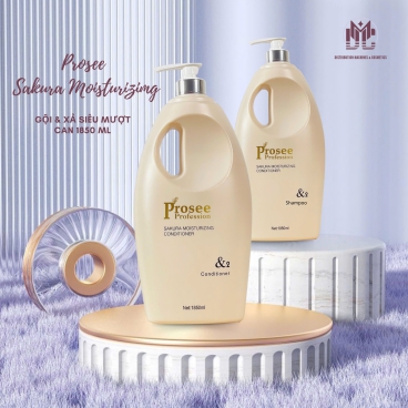 Cặp Dầu gội xả Prosee PS8/PC8 Can Trắng 1850ml – Dưỡng tóc mềm mượt, phục hồi hư tổn