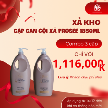 HotDeal Combo 3  Cặp Dầu gội/xả Prosee Can Tím PS16/PC16 1850ml – Dưỡng tóc mềm mượt, phục hồi hư tổn
