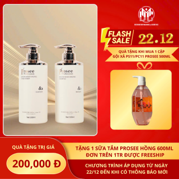 [Mua 1 cặp tặng 1 sữa tắm Prosee hồng 600ml ]Cặp Dầu Gội Xả Prosee PS11/PC11 Sakura 500ml – Dưỡng Ẩm & Làm Mượt Tóc Tức Thì