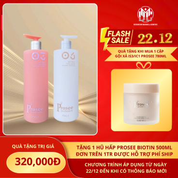 [Mua 1 cặp IS-3/IC-1 tặng 1 hũ hấp BIotin prosee 500ml IJ-1] Cặp gội xả Kiểm Soát Dầu Nhờn & Tạo Phồng Tóc Tự Nhiên