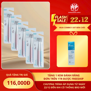 Tặng 1 kem đánh răng khi mua Combo 5  Bàn chải cao cấp Prosee BC01 (Vỉ 2 chiếc)
