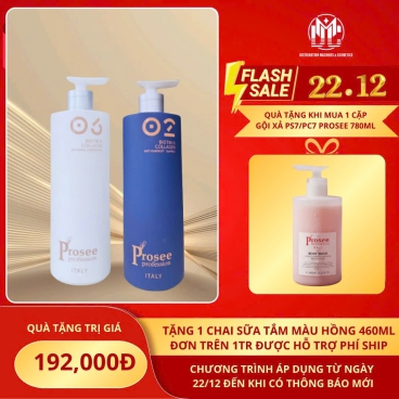 Tặng 1 chai sữa tắm Prosee 460ml màu hồng IH-1 khi mua cặp Dầu gội, xả IS-2/IC-1 Prosee xu hướng của Italy 730 ml Giải pháp chống gàu & ngăn rụng tóc
