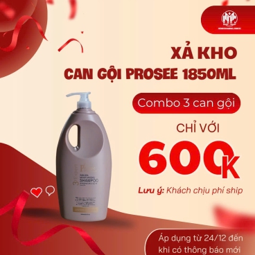 HotDeal Combo 3 Dầu gội  Prosee  Can Tím 1850ml – Dưỡng tóc mềm mượt, phục hồi hư tổn