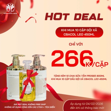 Hotdeal Com 10  Cặp Dầu Gội Xả Leo C’Bacol 450ml tặng kèm 10 chai sữa tắm Prosee 800ml  – Công Thức Siêu Mềm Mượt Cho Tóc Khỏe Bóng