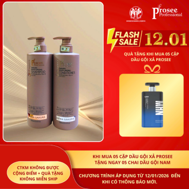 [Mua 5 cặp PS3/PC3 tặng 5 chai dầu gội nam Prosee 500ml ] Dầu gội Sakura Prosee PS3/PC3 700ml - Phục hồi, suôn mượt thơm bền mùi.