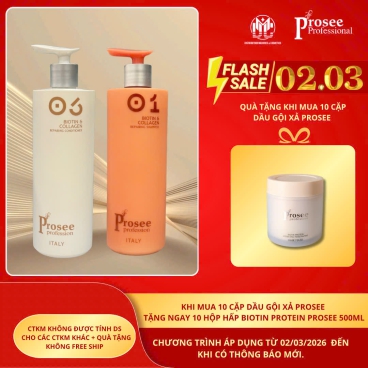 [Mua 10 cặp  IS-1/IC-1  tặng10 Hũ hấp Biotin Protein 500ml IJ-1] Dầu Gội Xả Prosee Collagen 730ml – Phục Hồi Tóc Khô Xơ, Chẻ Ngọn & Gãy Rụng
