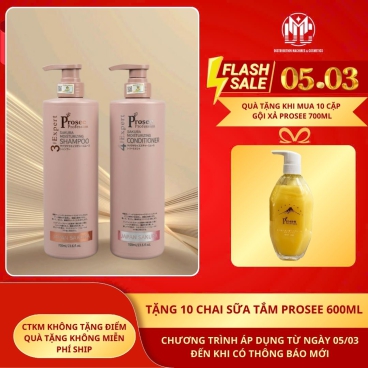 [Mua 10 cặp PS3/PC3 tặng 10 chai sữa tắm  Prosee 600ml vàng ] Dầu gội Sakura Prosee PS3/PC3 700ml - Phục hồi, suôn mượt thơm bền mùi.