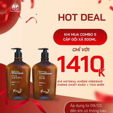Combo 5 Cặp Gội Xả Prosee AS13/AC13 500ml – Chống Gàu, Giảm Rụng & Dưỡng Da Đầu Khỏe