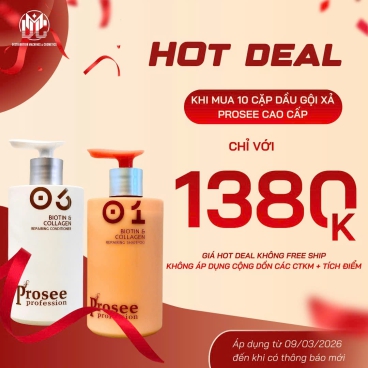 Hotdeal Combo 10  Cặp Dầu Gội Xả IS-4/IC-4  Prosee Collagen 460ml – Phục Hồi Tóc Khô Xơ, Chẻ Ngọn & Gãy Rụng