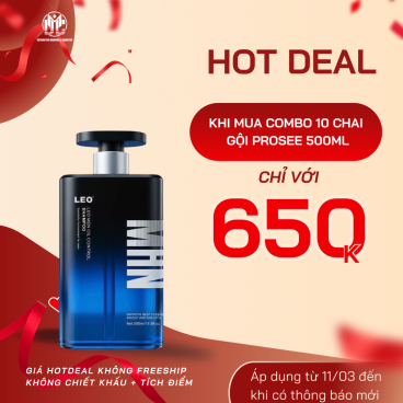 HOTDEAL COMBO 10 DẦU GỘI PROSEE GLM500 500ML DÀNH CHO NAM KIỂM SOÁT NHỜN