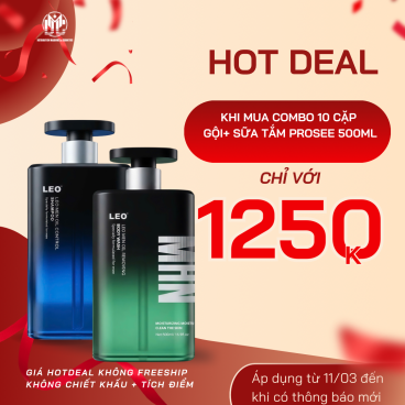 HOTDEAL COMBO 10 CẶP  (DẦU GỘI + SỮA TẮM ) PROSEE 500ML DÀNH CHO NAM KIỂM SOÁT NHỜN