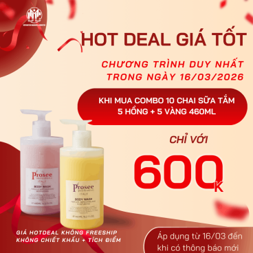 Hotdeal Combo 10 chai sữa tắm 460ml:  gồm 5  Màu Hồng + 5 Màu Vàng I 460ml - Hương Nước Hoa Cao Cấp, Dưỡng Ẩm Dịu Nhẹ