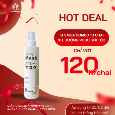 Hotdeal Combo 10 Xịt dưỡng phục hồi tóc Prosee Spray Mask AE11 250ml