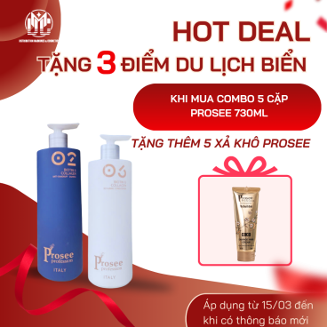 TD [Mua 5 cặp IS-2/IC-1 tặng 5Xả khô Prosee PF1 230ml] Dầu gội, xả Prosee xu hướng của Italy 730 ml Giải pháp chống gàu & ngăn rụng tóc