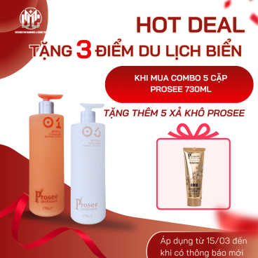 TD [Mua 5 cặp IS-1/IC-1 tặng 5 Xả khô Prosee PF1 230ml] Dầu Gội Xả Prosee Collagen 730ml – Phục Hồi Tóc Khô Xơ, Chẻ Ngọn & Gãy Rụng