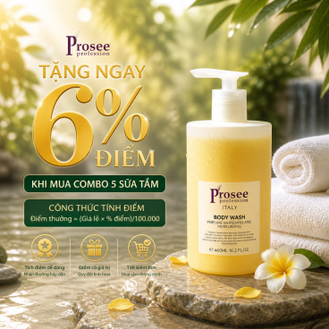 Combo 5  Sữa Tắm Prosee Màu Vàng IH-2 460ml - Hương Nước Hoa Cao Cấp, Dưỡng Ẩm Dịu Nhẹ