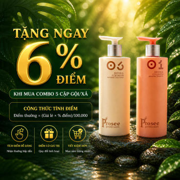 Combo 5 Cặp Dầu Gội Xả Prosee Collagen IS-1/IC-1 730ml – Phục Hồi Tóc Khô Xơ, Chẻ Ngọn & Gãy Rụng