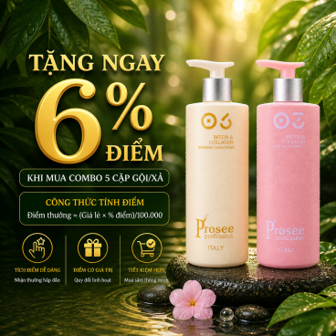 Combo 5 Cặp Dầu Gội Xả Prosee IS-3/IC-1 730ml – Xu Hướng Italya Kiềm Dầu, Làm Sạch Bết & Cho Tóc Tơi Phồng Tự Nhiên