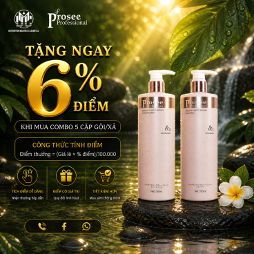 Combo 5 Cặp gội xả Prosee PS7/PC7 780ml – Siêu mượt, Phục hồi tóc – Hương thơm đẳng cấp Châu Âu