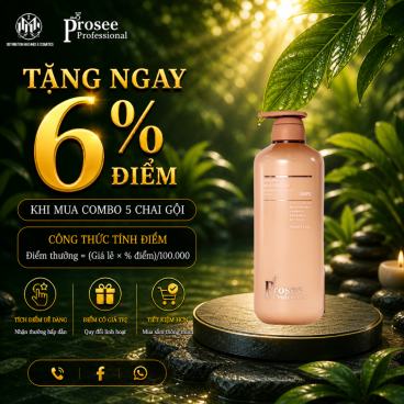 Combo 5 Dầu gội Prosee Nâu PS6 780ml – Dưỡng ẩm, phục hồi & làm dịu tóc khô xơ