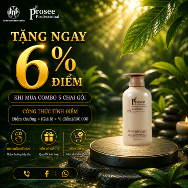 Combo 5 Dầu Gội Prosee PS5 Nâu 500ml – Dưỡng Tóc Siêu Mượt, Mềm Mại Tự Nhiên