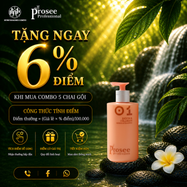 Combo 5 Dầu Gội Prosee Collagen IS-4 460ml – Phục Hồi Tóc Khô Xơ, Chẻ Ngọn & Gãy Rụng