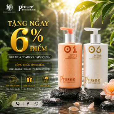Combo 5 Cặp Dầu Gội Xả IS-4/IC-4 Prosee Collagen 460ml – Phục Hồi Tóc Khô Xơ, Chẻ Ngọn & Gãy Rụng