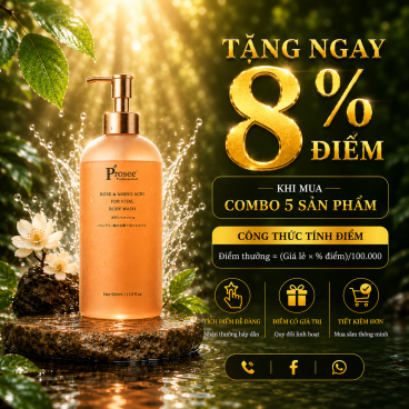 Combo 5 Sữa tắm Prosee hương nước hoa 500ml màu hồng - PM7