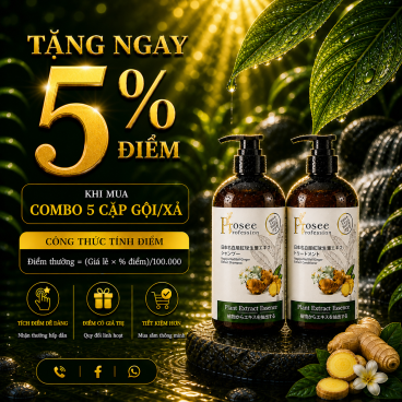 MPT - Combo 5 Cặp Dầu Gội Xả Prosee PS12/PC12 Dưỡng Sinh Gừng 500ml – Dưỡng Tóc Khỏe, Mềm Mượt