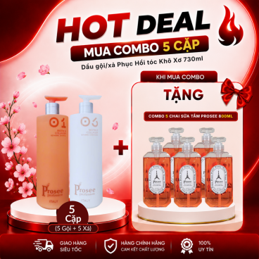[Mua 5cặp IS-1/IC-1 tặng 5 chai sữa tắm Prosee 800ml ]  Dầu Gội Xả Prosee Collagen 730ml – Phục Hồi Tóc Khô Xơ, Chẻ Ngọn & Gãy Rụng