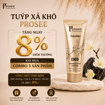 Combo 5 Tuýp Xả Khô Prosee Coco Damage PF1 230ml – Cân Bằng Độ Ẩm, Làm Mượt & Giảm Xơ Rối