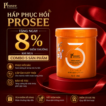 Combo 5 Hộp hấp phục hồi Prosee PT1 830ml - Amino Honey Sakura Moisture Hair Mask