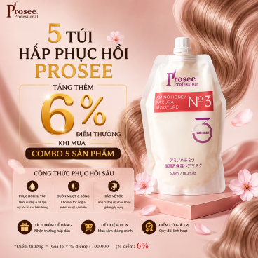 Combo 5 Túi Hấp Siêu Mượt PT5 500ml – Phục Hồi Tóc Khô Xơ, Dưỡng Bóng & Mềm