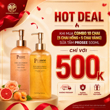 Hotdeal Combo 10 chai sữa tắm 500ml: gồm 5 Màu Hồng + 5 Màu Vàng 500ml - Hương Nước Hoa Cao Cấp, Dưỡng Ẩm Dịu Nhẹ