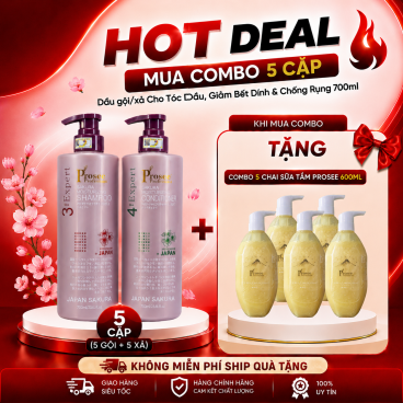 [Mua 5 cặp PS4/PC4  tặng 5 chai sữa tắm Prosee 600ml ] Cặp dầu gội xả Sakura Prosee 700ml