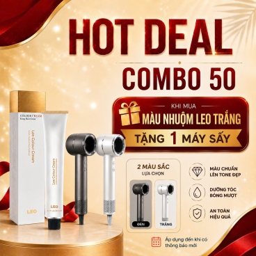 Tặng 1 máy  sấy khi mua Combo 50  màu nhuộm Leo trắng