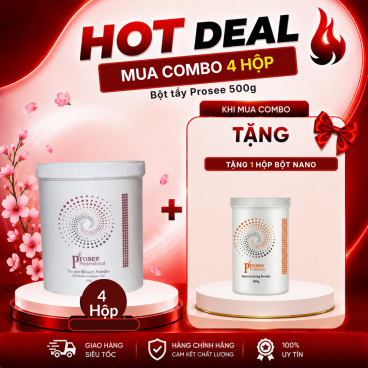 [Mua 4 tặng 1 hộp bột Nano] Bột tẩy Prosee 500g – Tẩy tóc hiệu quả, mềm mượt và an toàn cho tóc