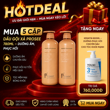 4 cặp ps6+c6 [Tặng 1 Keratin 800ml – Dưỡng Phục Hồi Chuyên Sâu Cho Tóc Khỏe Mạnh] Khi mua combo 4 Cặp Dầu gội xả Prosee Nâu PS6/PC6 780ml – Dưỡng ẩm, phục hồi & làm dịu tóc khô xơ