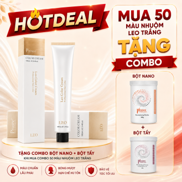 Tặng 1 Bột Nano + Bột tẩy khi mua Combo 50 màu nhuộm Leo trắng