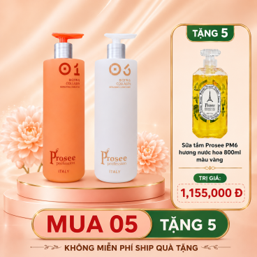 [Mua 5 cặp IS-1/IC-1 tặng 5 chai sữa tắm Prosee Vàng PM6 800ml ]  Dầu Gội Xả Prosee Collagen 730ml – Phục Hồi Tóc Khô Xơ, Chẻ Ngọn & Gãy Rụng