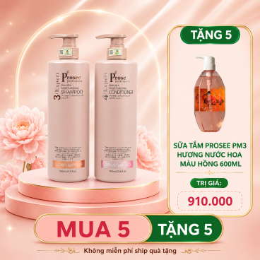 [Mua 5 cặp PS3/PC3 tặng 5 chai sữa tắm Prosee màu hồng 600ml ] Dầu gội Sakura Prosee PS3/PC3 700ml - Phục hồi, suôn mượt thơm bền mùi.