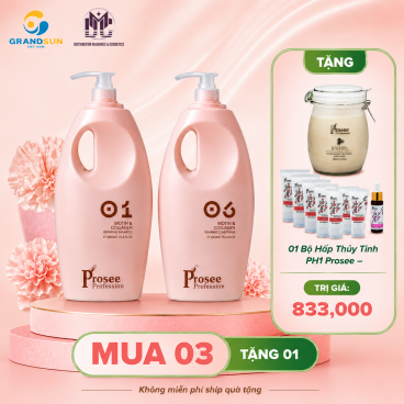 [Mua 3 cặp can Collagen 2000ml tặng 1 Bộ Hấp Thủy Tinh PH1 Prosee ] Cặp Can Dầu Gội Xả Prosee Collagen IS-5/IC-3 2000ml – Phục Hồi Tóc Khô Xơ, Chẻ Ngọn & Gãy Rụng
