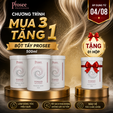 [Mua 3 tặng1] Bột tẩy Prosee 500g – Tẩy tóc hiệu quả, mềm mượt và an toàn cho tóc