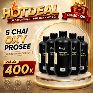 [Không Freeship] HotDeal Combo 5 chai Oxy Prosee 3%  trợ nhuộm Ý