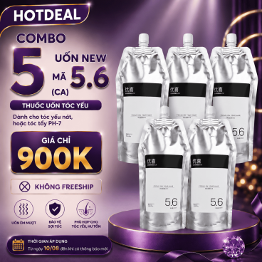 Combo 5 túi Uốn New Mã 5.6 (CA) 500ml - dành cho tóc yếu nát, hoặc tóc tẩy PH-7