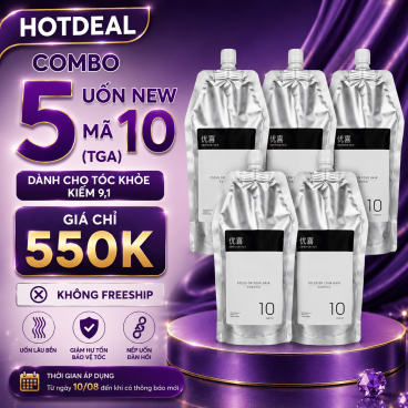 Combo 5 túi Uốn New Mã 10 (TGA) 500ml - Dành cho tóc khỏe kiềm 9,1
