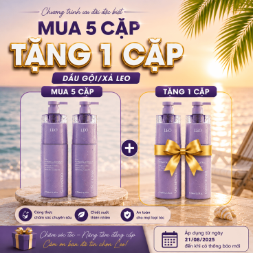 [Mua 5 tặng 1] Cặp Dầu Gội Xả Leo Tím GLT750/XLT750 Cao Cấp 750ml – Phục Hồi Tóc Hư Tổn, Cho Tóc Mềm Mượt